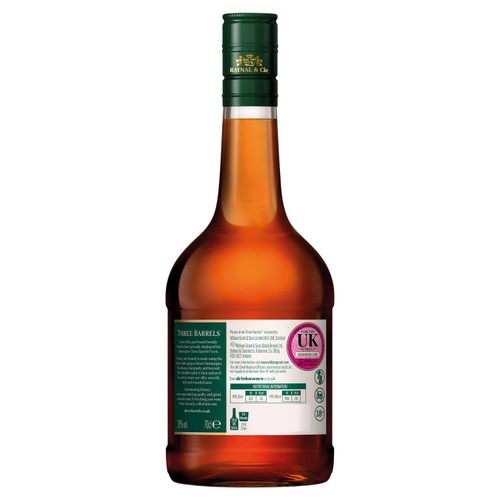 Three Barrels VSOP brandy 70cl (British brand)