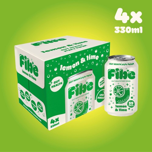 Fibe Lush Limeonade lemonade in 4 x 250ml cans - British product