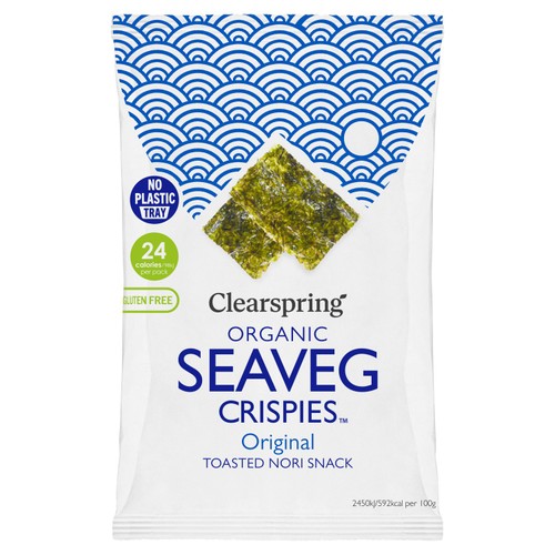 Clearspring Organic Seaveg Crispies Original Seaweed Snack 4g Pack - British product