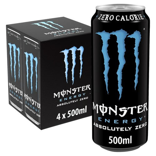 Monster Energy Absolutely Zero Sugar 500ml can, imported from the UK