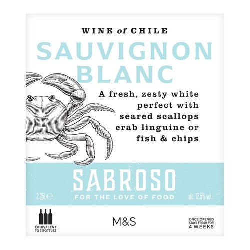 M&S Sauvignon Blanc wine pouch, UK version