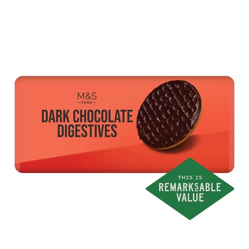 M&S dark chocolate digestive biscuits 300g, imported from the UK