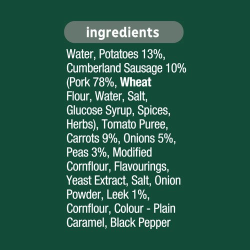 Heinz sausage and vegetable soup 400g, UK version