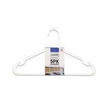 Addis solid plastic clothes hangers white pack of 5 - British product