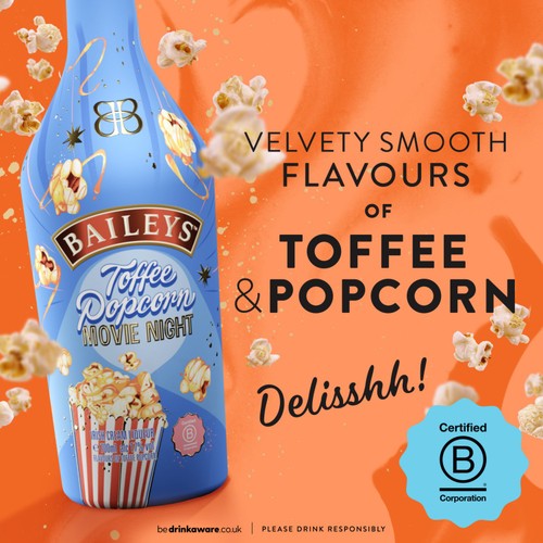 Baileys Toffee Popcorn Movie Night