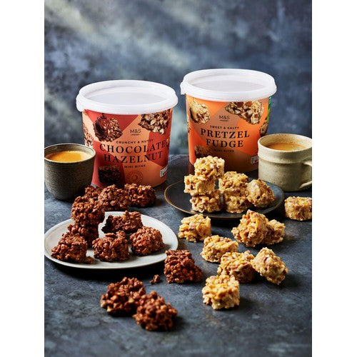 M&S Pretzel Fudge Mini Bites 225g, imported from the UK