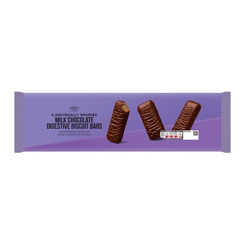 M&S milk chocolate digestive biscuit bars 182g, imported from the UK