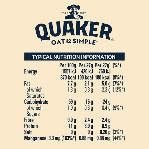 Quaker Original porridge sachets, imported from the UK