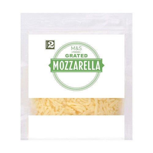 M&S grated mozzarella cheese 250g, imported from the UK