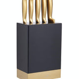 MasterClass Burnished Brass Effect Knife Set with Wooden Storage Block