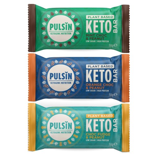 Pulsin Choc Fudge & Peanut Keto Bar 50g, imported from the UK