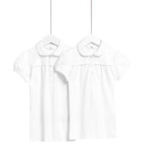 M&S Girls Regular School Polo, 10-11 Years, White
