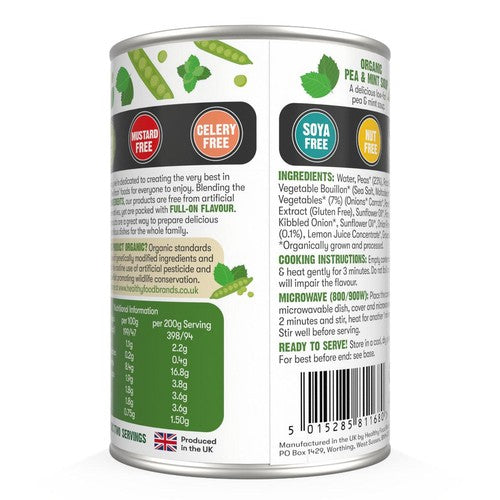 Free & Easy organic pea and mint soup 400g - British product