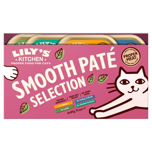 Lily's Kitchen cat paté selection multipack with four flavours 8 x 85g, UK version