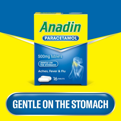 Anadin paracetamol pain relief tablets 16s - British product