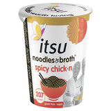 Itsu spicy chickn instant noodles broth pot 64g, UK version