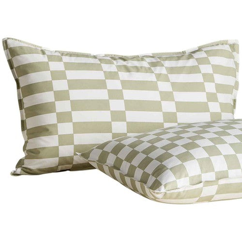 M&S bedding set geometric green super king size (British brand)