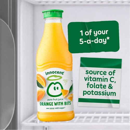 Innocent pure orange juice with bits 1.35L, UK version