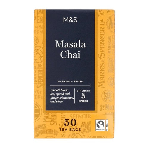 M&S masala chai tea bags 50 teabags, imported from the UK
