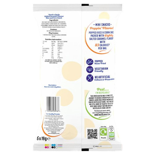 Snack a Jacks salted caramel rice cakes 5x19g, UK version