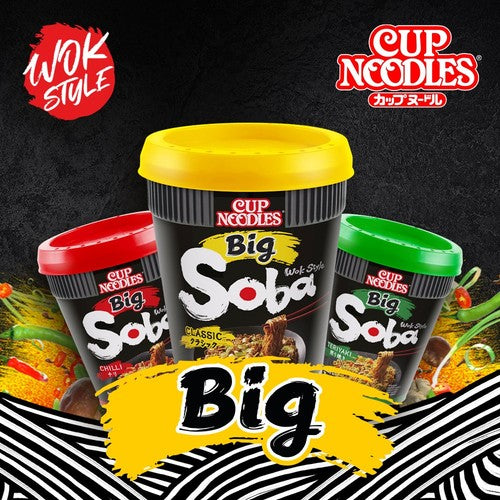 Nissin Soba Big instant noodles pot 113g, imported from the UK