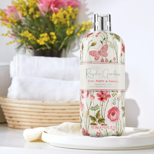 Baylis & Harding Royale Garden Rose, Poppy & Vanilla body wash 500ml - British product