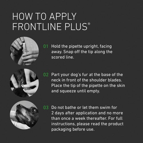 Frontline Plus flea and tick treatment for large dogs up to 40kg - British product