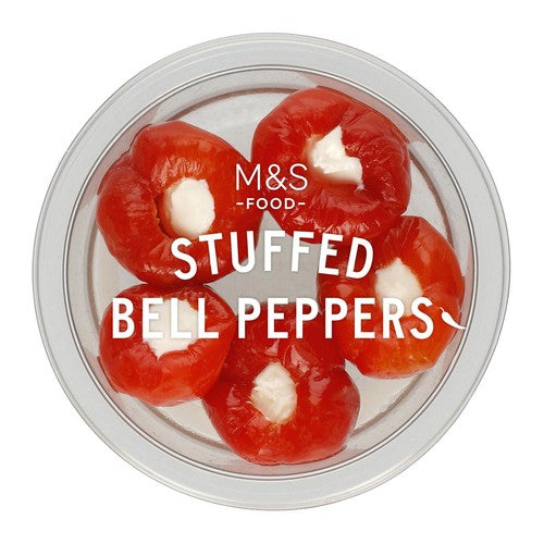 M&S bell peppers stuffed with cream cheese 120g, imported from the UK