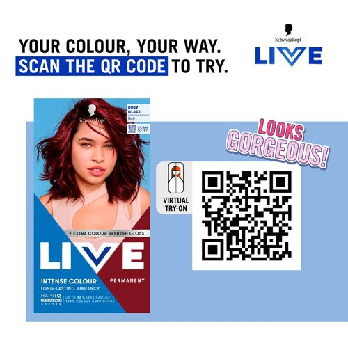 Schwarzkopf permanent hair dye Ruby Glaze box - British product