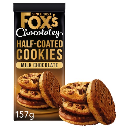 Fox's half coated milk chocolate cookies 175g, UK version