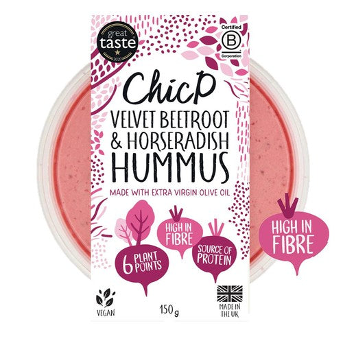 ChicP beetroot and horseradish hummus 150g - British product