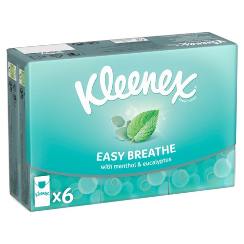 Kleenex Easy Breathe tissues 6 pack, UK version