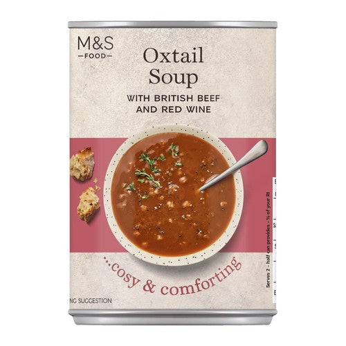 M&S canned oxtail soup, imported from the UK