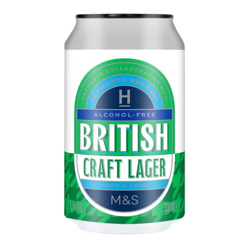 M&S low alcohol craft lager 330ml, imported from the UK