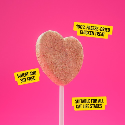 Bonkers Purrpops salmon flavoured cat treats lollipops pack of 4, imported from the UK