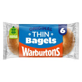 Warburtons plain thin bagels 6 pack (British brand)