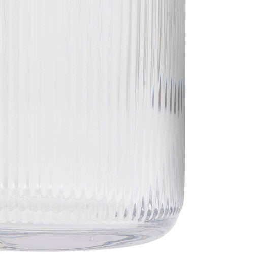 M&S clear ribbed glass cylinder vase 27cm (British brand)