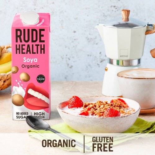 Rude Health Organic Soya Drink Longlife 1L, imported from the UK