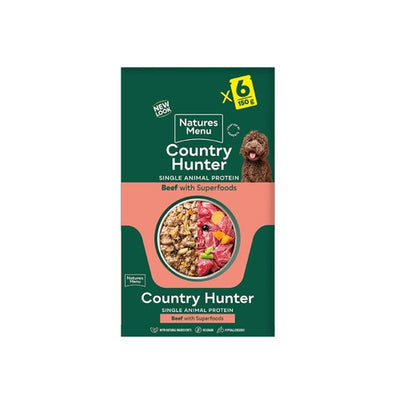 M&S Natures Menu Country Hunter Beef Wet Dog Food 6 x 150g- Buy online at McGrocer