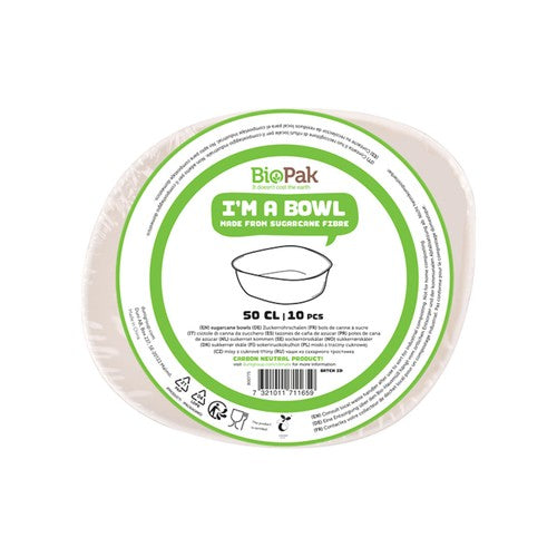 Duni Bio white bagasse 14cm party bowls (British brand)