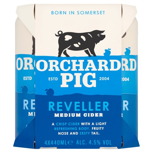 Orchard Pig Reveller Apple Cider 440ml cans (British brand)