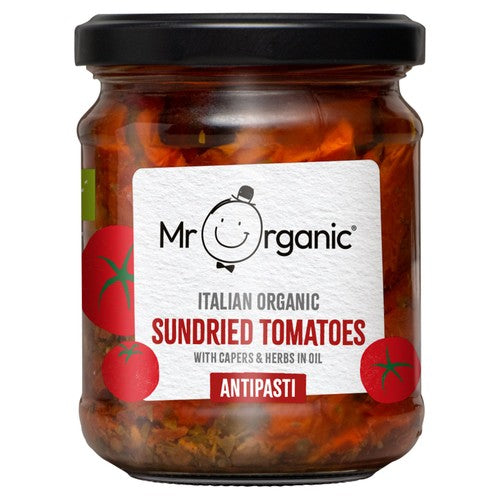 Mr Organic sundried tomato antipasti 190g, imported from the UK