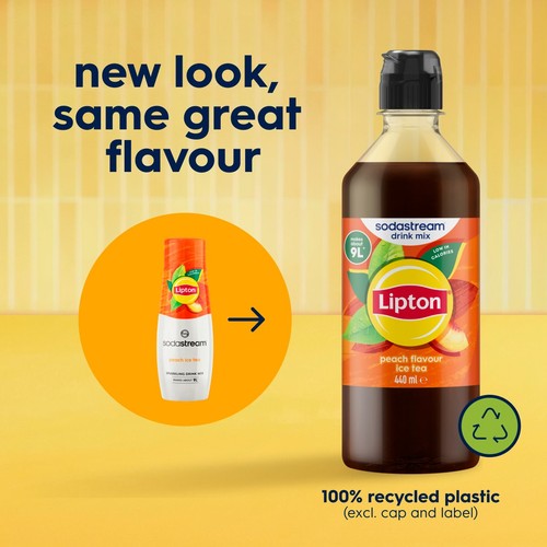 SodaStream Lipton Peach Ice Tea syrup 440ml, imported from the UK