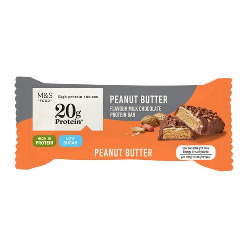M&S peanut butter chocolate protein bar 55g, imported from the UK