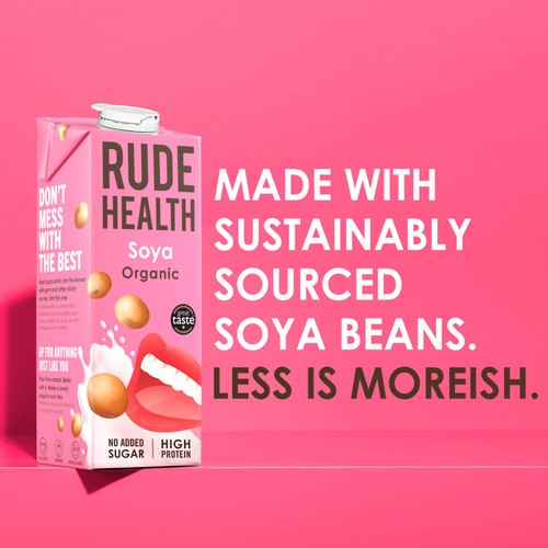 Rude Health Organic Soya Drink Longlife 1L, imported from the UK