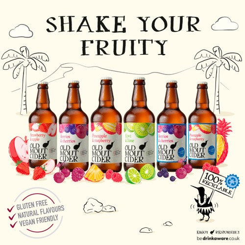 Old Mout berries and cherries alcohol-free cider 500ml, imported from the UK