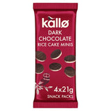 Kallo Belgian dark chocolate mini rice cakes multipack 4 x 21g, UK version