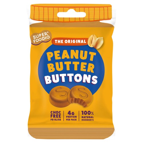 Superfoodio peanut butter buttons vegan snack - British product