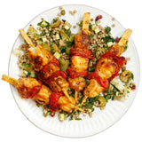 Hook, Line and Sinker harissa monkfish skewers, imported from the UK