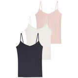 M&S Womens Cotton Rich Strappy Vests, 14, Navy